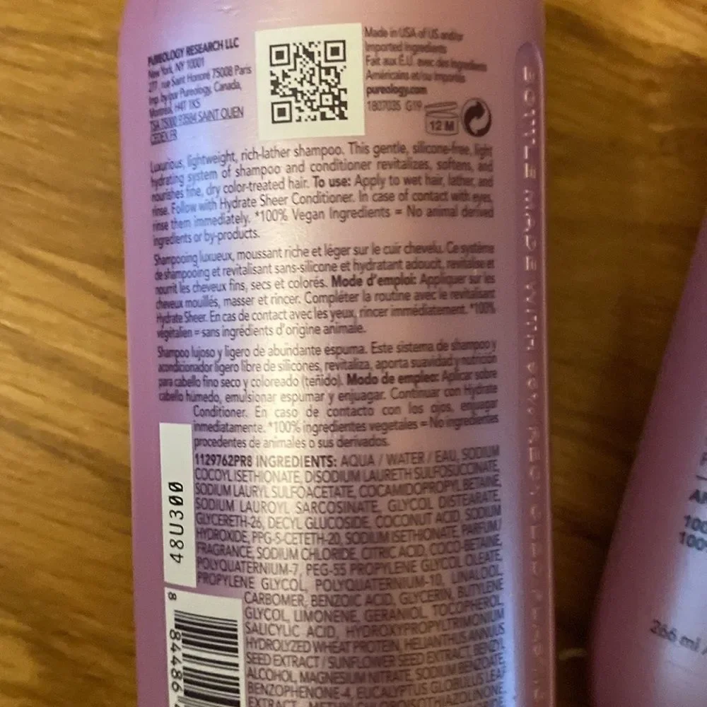 Pureology Sheer Hydrate Shampoo + Conditioner